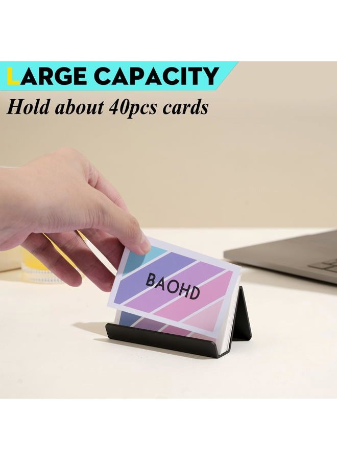 BAOHD Black Business Card Holder for Desk, Metal Business Card Display Holder Stand, Modern Desktop Business Name Card Holders, Holds 40pcs Cards - Image 3