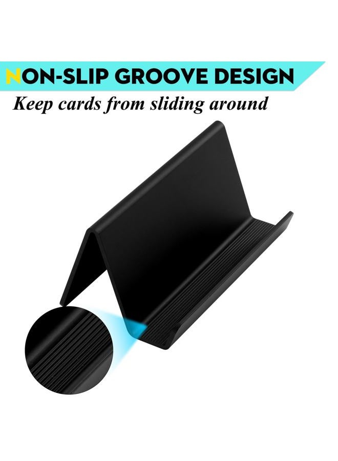 BAOHD Black Business Card Holder for Desk, Metal Business Card Display Holder Stand, Modern Desktop Business Name Card Holders, Holds 40pcs Cards - Image 4