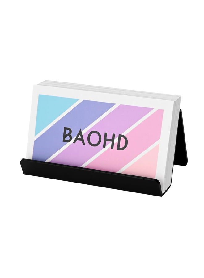 BAOHD Black Business Card Holder for Desk, Metal Business Card Display Holder Stand, Modern Desktop Business Name Card Holders, Holds 40pcs Cards - Image 1