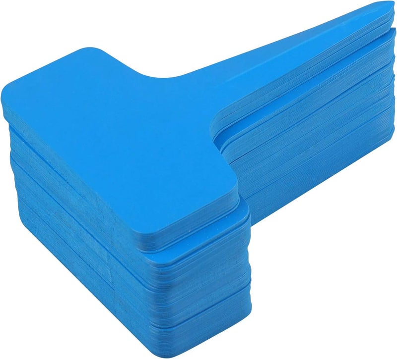 KINGLAKE Blue Plant labels,100 Pcs 6 x10cm Plastic Plant T-Type Tags Nursery Garden Labels - Image 2
