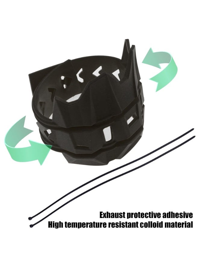 Generic Motorcycle Universal Exhaust Heat Shield Cover Muffler Pipe Guard Leg Anti Hot Silencer Guard Anti-scalding Protector Ring for Muffler Tailpipe Dirt Bike off Motorbike (Black)  - Image 3