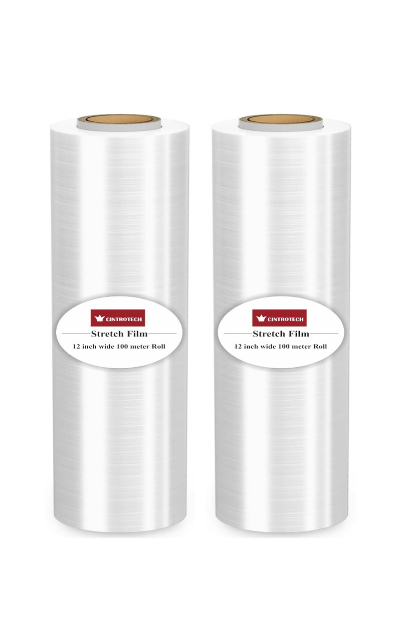 Cintrotech Biodegradable Wrapping Roll for Packing Material,12 Inch (300 mm), 100 Meter Length, Pack of 2, White - Image 1