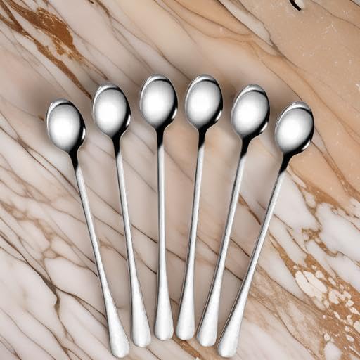 Stainless Steel Soda Spoons with Long Handles Set of 6  - Image 1