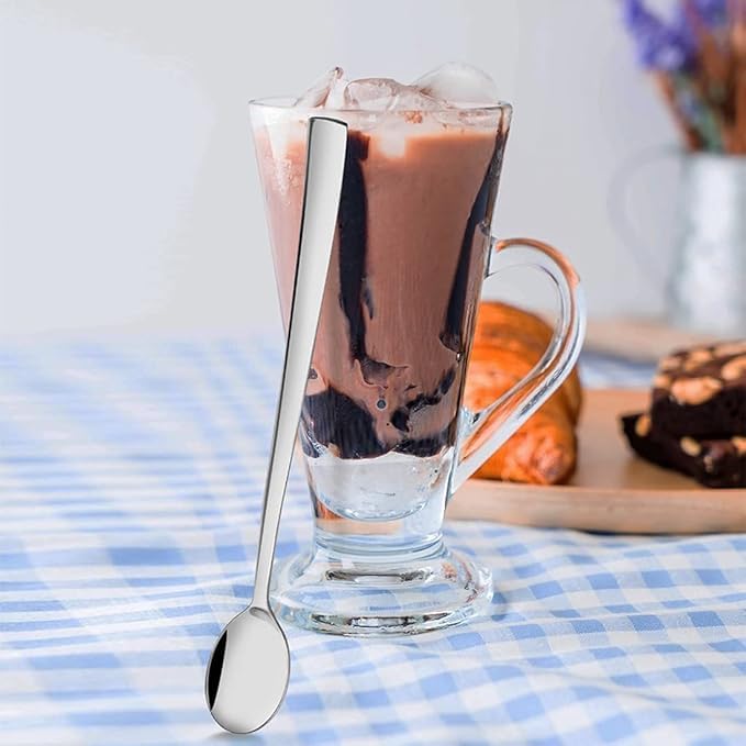 Stainless Steel Soda Spoons with Long Handles Set of 6  - Image 2