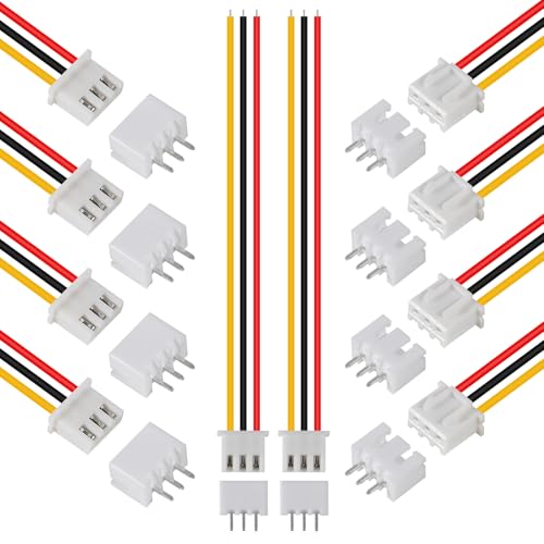 ACEIRMC 10Pairs JST-XH Connector Kit, XH 2.54mm 3 Pin Header Male and Female Connectors Plug Adapter with Flat Wire Cable 200mm 26AWG Compatible with JST XH (3P) - Image 1