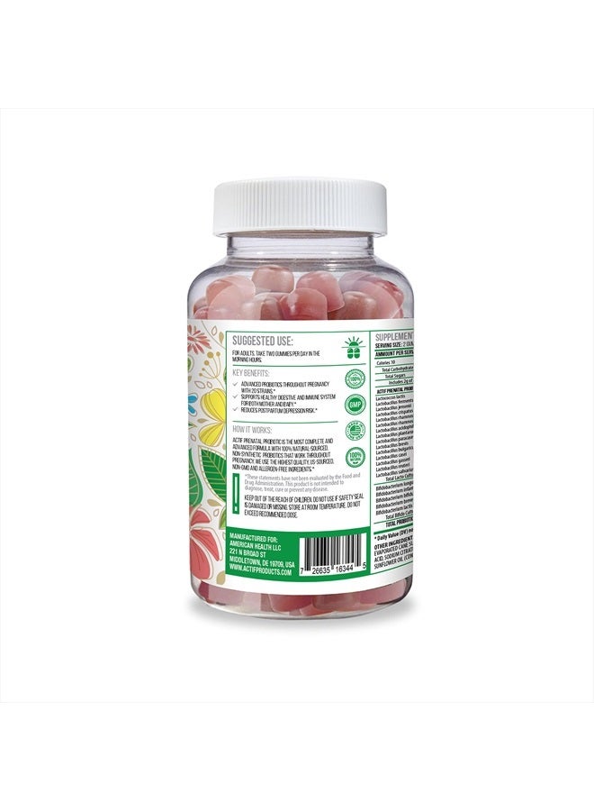 ACTIF Prenatal Probiotic Maximum Strength with 75 Billion CFU and 20 Strains, Immunity and Gut Support, Zero Nausea Formula - Made in The USA, 60 Gummies, Strawberry Flavor - Image 4