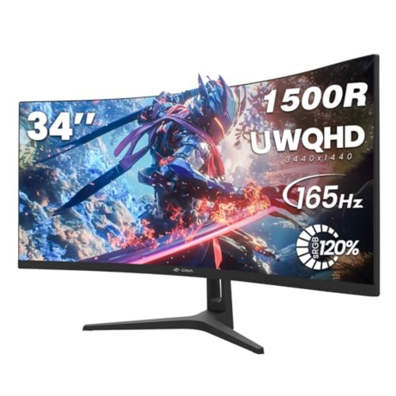 شاشة ألعاب فائقة العرض 21:9 UWQHD 3440x1440 165 هرتز، منحنية 1500R، لوحة IPS، أسود، استجابة 1 مللي ثانية (GTG)، 120sRGB، FreeSync، مثالية للرياضات الإلكترونية والأعمال التجارية والاستخدام المكتبي - Image 1