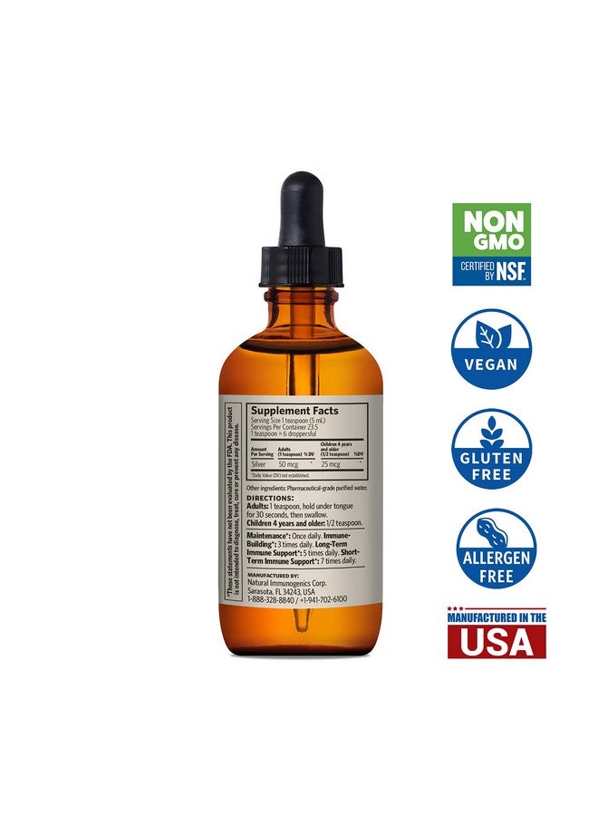 Sovereign Silver فضة سائلة حيوية نشطة لدعم المناعة - فضة غروية - 10 جزء في المليون، 4 أونصات (118 مل) - قطارة - Image 4