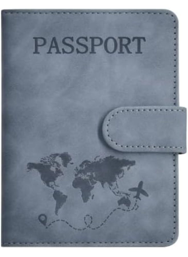 Passport Holder & Luggage Tag Magnetic Travel Wallet & Organizer – Anti-Theft Passport Case for Cards, Documents & Travel Essentials (Light Blue) - Image 2