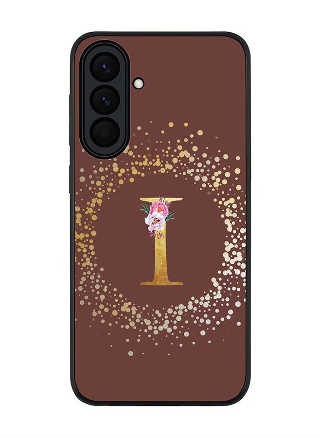 Stylizedd For Samsung Galaxy A37 Case,Slim fit Camera Protection, Shockproof Thin Phone cover  - Custom Monogram Floral - I  (Brown ) - Image 1