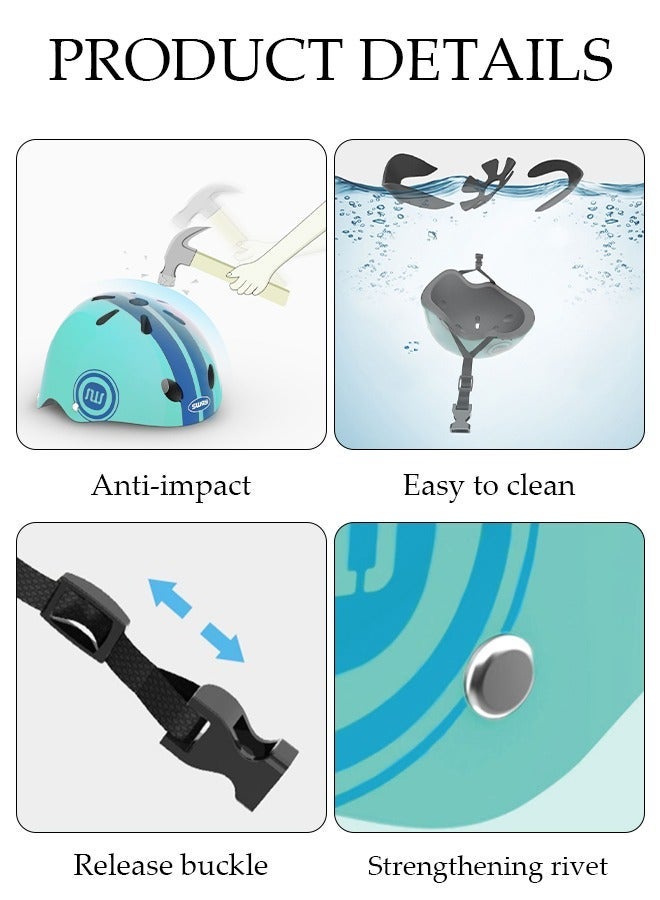 DUNISO 7-Piece Kids Safety Sports Gear Set Include A Pair of Knee Pads Elbow Guard Palm Protector and A Helmet for Outdoor Sports Skateboard Roller Skating - Image 5