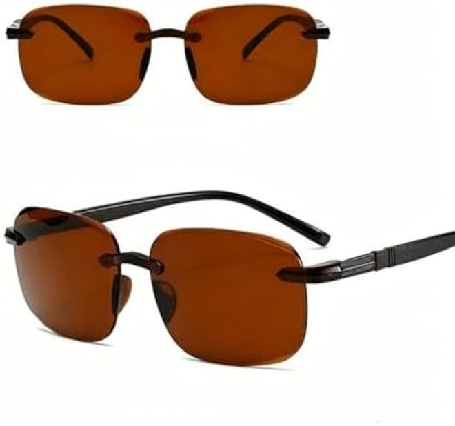 JZ Polarized Rimless Sunglasses for Men - Anti-Glare UV400 Protection, Lightweight & Comfortable - Image 2