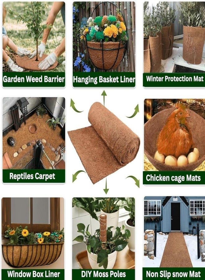 Natural Coco Coir Roll Sheet Planter Liners, 1 Meter x 1 Meter Flowerpot Basket Coco Fiber Sheet Coir Mat Liner for Hanging Basket Pad, Garden Plants & Wall Planter Home Plant Decor [ Pack of 1] - Image 5