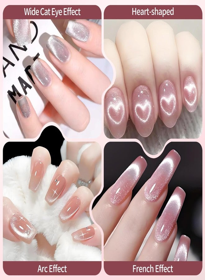 uadbau 4-Piece Cat Eye Magnet Set - Silver Dual-Ended Nail Magnet With Round Bead, Heart Nail Magnets for Nail Art, and Black Magnetic Bead-Pickup Pen, Magnet for Cat Eye Gel Polish DIY Nail Designs - Image 5