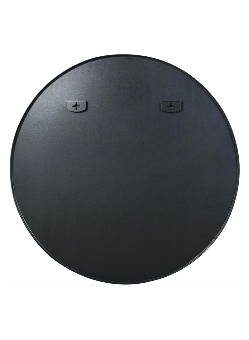bunca 39" Black Round Metal Bathroom Mirror - Image 5