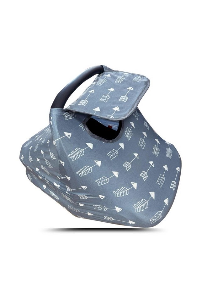DODO NICI Car seat Covers for Babies, Stretchy Multi in 1 Baby Car Seat Cover, Carseat Cover Girls boy, Breastfeeding Cover, Window with Flap Cover, self-contained Pouch, Patent Design, Grey - Image 1