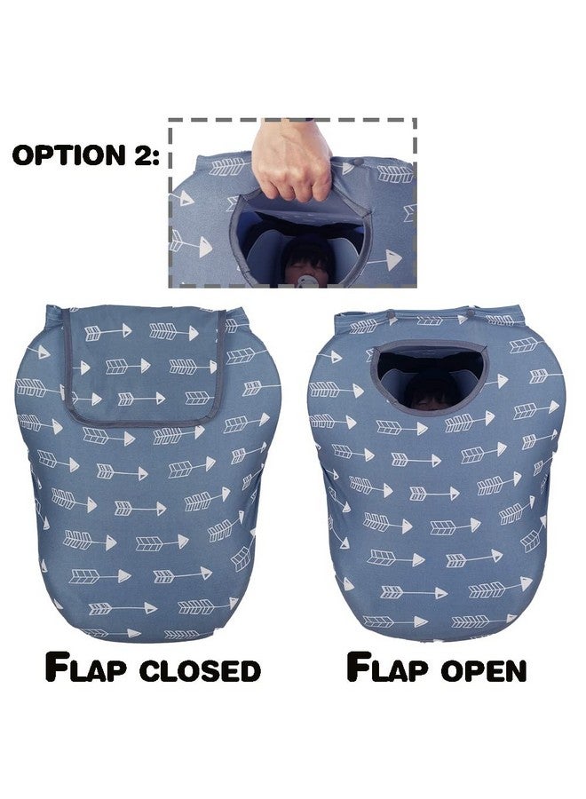 DODO NICI Car seat Covers for Babies, Stretchy Multi in 1 Baby Car Seat Cover, Carseat Cover Girls boy, Breastfeeding Cover, Window with Flap Cover, self-contained Pouch, Patent Design, Grey - Image 3