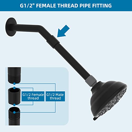 iFealClear Brass Pipe Fitting 1/2 inch G Female Thread, Shower Coupling, G1/2 IPS Thread Converter Adapter for Bathroom Pipes, Hose Extender,Home Plumbing, Extra Washer, Black - Image 2