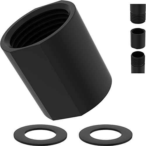 iFealClear Brass Pipe Fitting 1/2 inch G Female Thread, Shower Coupling, G1/2 IPS Thread Converter Adapter for Bathroom Pipes, Hose Extender,Home Plumbing, Extra Washer, Black - Image 1