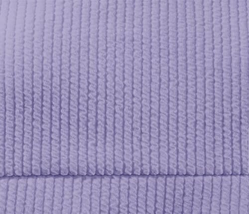 Lilosy High Waisted Tummy Control Bikini Ribbed Sporty Brazilian Swimsuit Set Women Highwaisted Cheeky Cut Leg Rise Bottom Crop Push Up Top 2 Piece Bathing Suit Light Purple Medium - Image 5