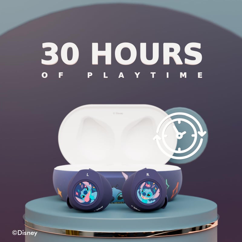 iJOY Disney Lilo and Stitch Bluetooth Earbuds w/Charging Case- Wireless Headphones w/Built-in Mic+ Up to 30 Hrs Playtime- Lilo and Stitch Gifts for Girls,Boys,Women,Men,All Fans of Lilo and Stitch Stuff - Image 3