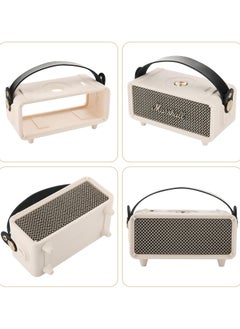 Generic Silicone Cover Case for Marshall Emberton II Speaker, Case Replacement Speaker Cover with Handle Strap and Shoulder Strap(Cream)  - Image 2