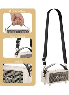 Generic Silicone Cover Case for Marshall Emberton II Speaker, Case Replacement Speaker Cover with Handle Strap and Shoulder Strap(Cream)  - Image 5