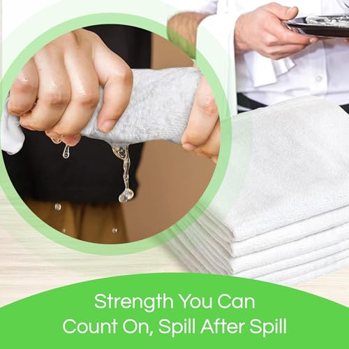 Towels N More 24 Pack 16x19 Bar Mop Towels White Absorbent Cotton Kitchen Towels - Quick Drying Towels - for Home, Restaurant, Bar Glass Cleaning Towels, Chef/Cook Etc. 30 oz - Image 5