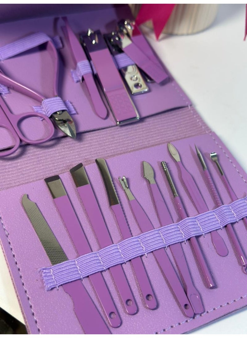 16 Pieces Nail Clipper Set Professional Grooming Kit Manicure and Pedicure Multicolor - Image 3
