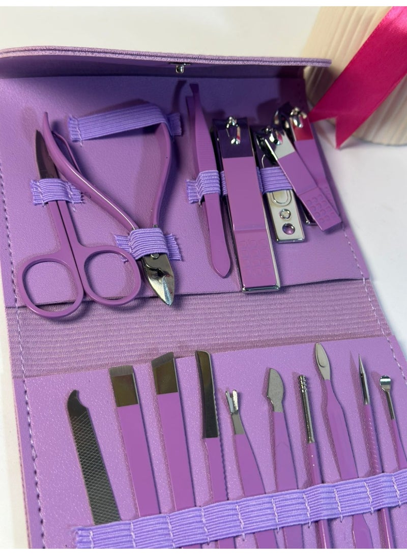 16 Pieces Nail Clipper Set Professional Grooming Kit Manicure and Pedicure Multicolor - Image 4