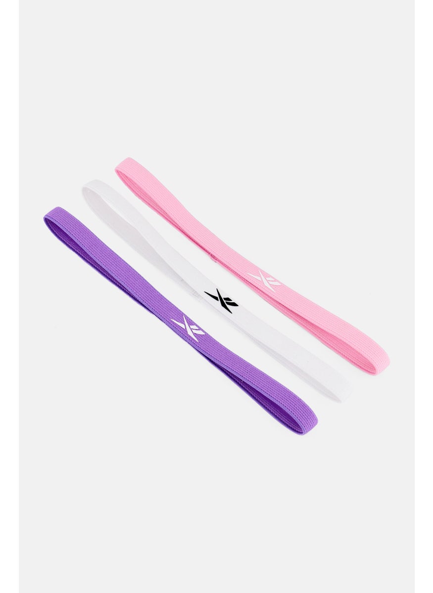 Reebok Women 3 Pieces Brand Logo Hair Band, Multicolor  - Image 3