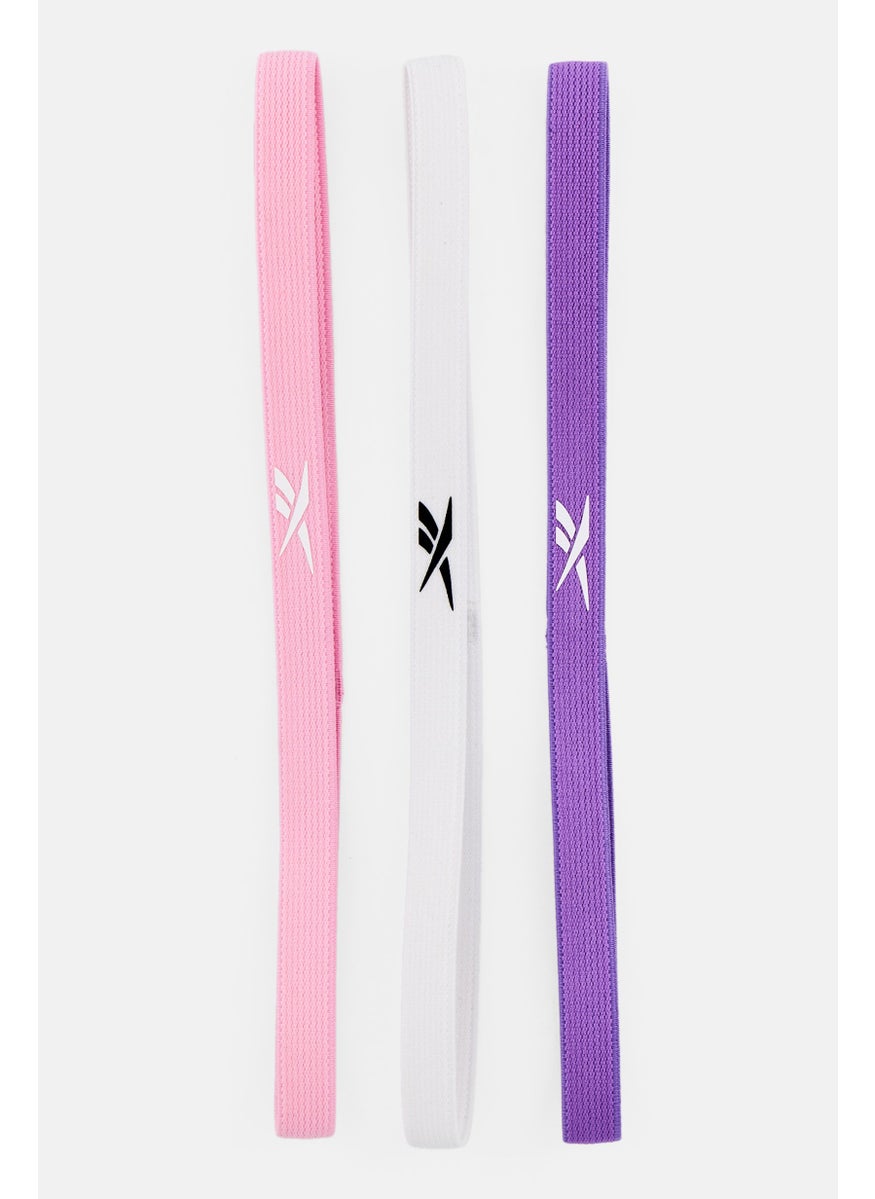 Reebok Women 3 Pieces Brand Logo Hair Band, Multicolor  - Image 2