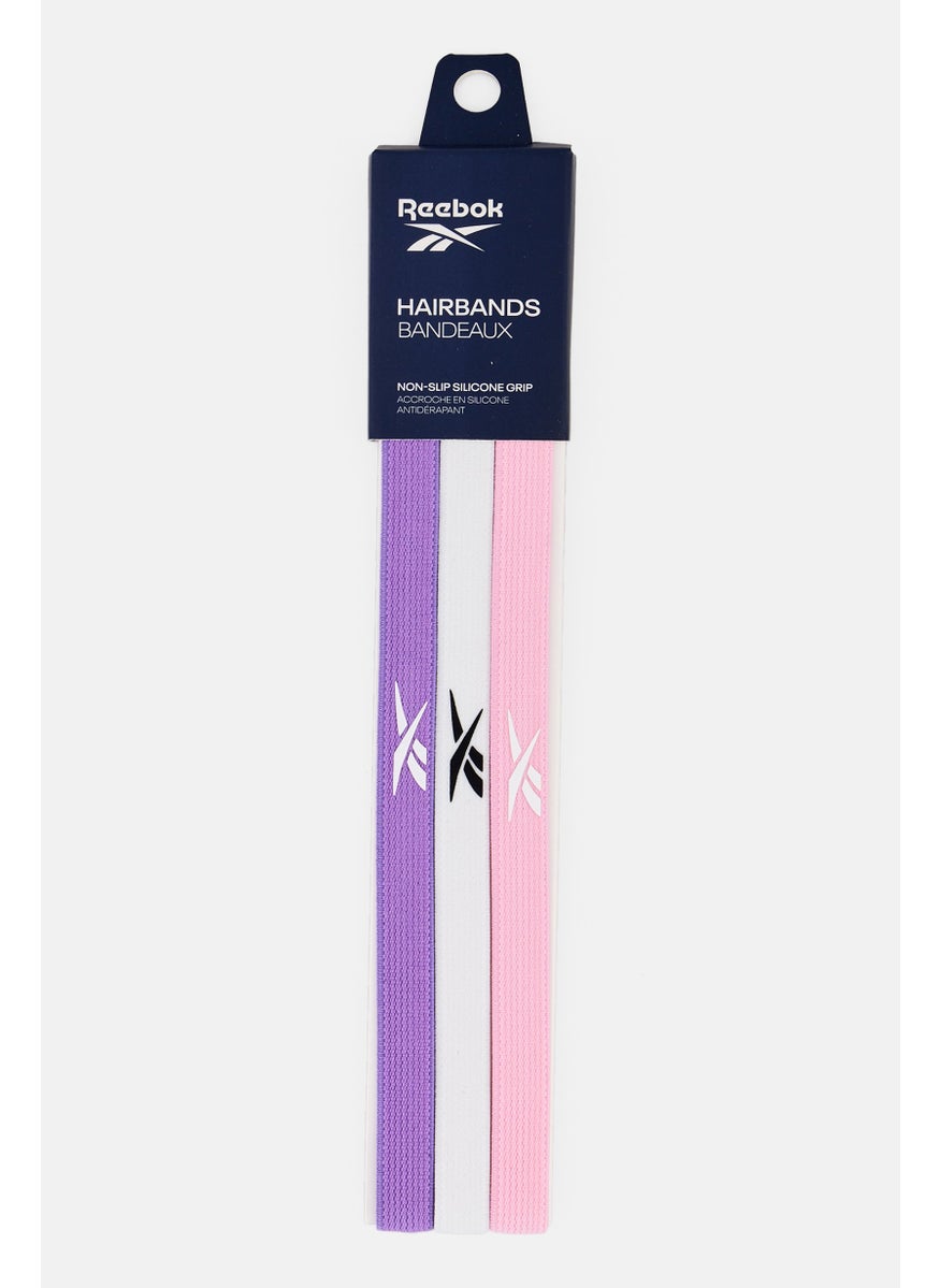Reebok Women 3 Pieces Brand Logo Hair Band, Multicolor  - Image 1