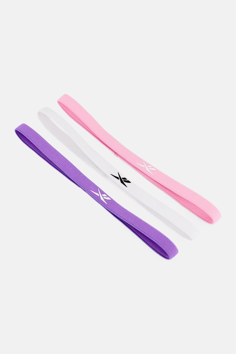 Reebok رباط شعر نسائي 3 قطع بشعار العلامة التجارية، متعدد الألوان - Image 3