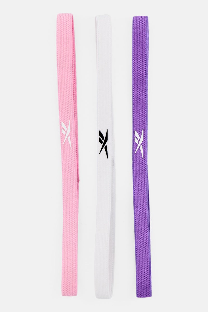 Reebok رباط شعر نسائي 3 قطع بشعار العلامة التجارية، متعدد الألوان - Image 2