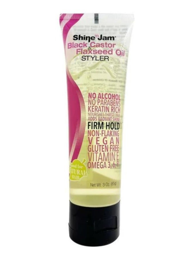 Shine 'n Jam Black Castor & Flaxseed Oil Gel 88ml