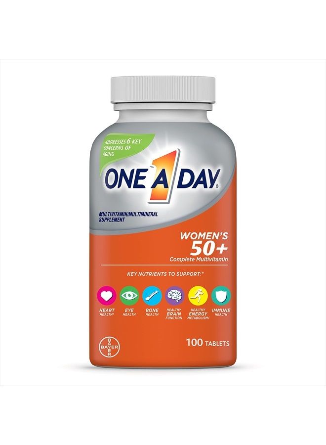 ONE A DAY One A Day Women's 50+ Multivitamins, Multivitamin for Women with Vitamin A, C, D, E and Zinc for Immune Health Support*, Calcium & more, 100 count  - Image 1
