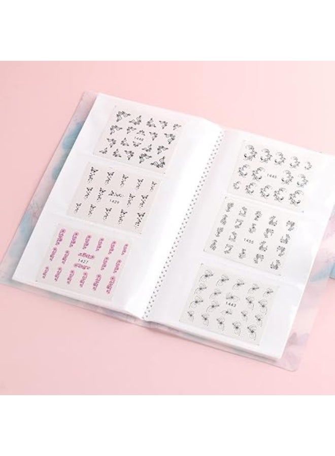 Nail sticker booklet, 120 compartments, sticker display and storage booklet plus 30 stickers, nail salon sticker product storage bag, simple and modern design - Image 3
