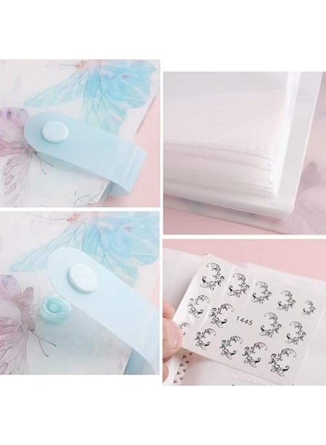 Nail sticker booklet, 120 compartments, sticker display and storage booklet plus 30 stickers, nail salon sticker product storage bag, simple and modern design - Image 1