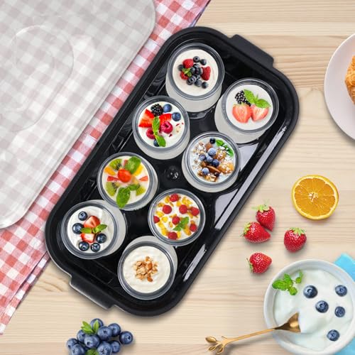 Suteck Yogurt Maker Automatic Digital Yoghurt Maker Machine with 8 Glass Jars 48 Ozs (6Oz Each Jar) LCD Display with Constant Temperature Control Stainless Steel Design for Home Use - Image 3