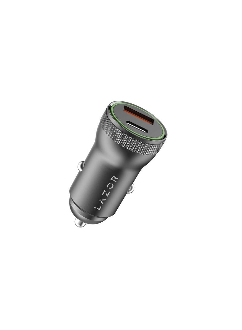 Lazor Voyager S Car Charger 20W CC20 Gun Silver - Image 1