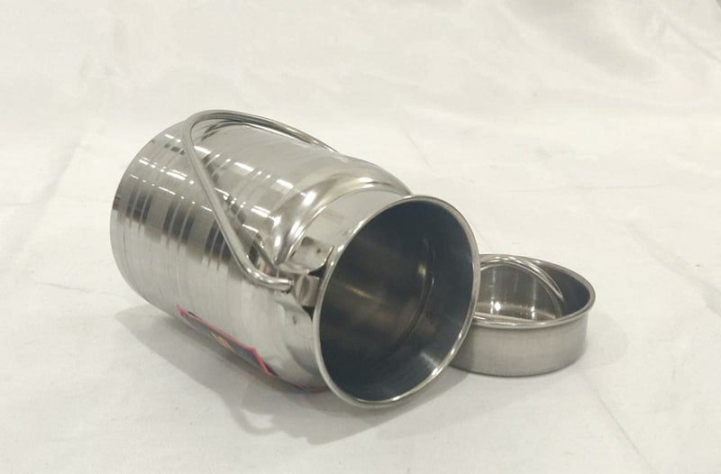 Sonanshi Sonanshi Stainless Steel Jointless Ghee/Water/Oil/Milk Container/Barni/Dolchi (Set of 3) (Size: 400ML, 500 ML,600 ML)  - Image 5