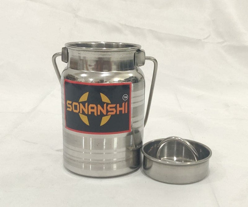 Sonanshi Sonanshi Stainless Steel Jointless Ghee/Water/Oil/Milk Container/Barni/Dolchi (Set of 3) (Size: 400ML, 500 ML,600 ML)  - Image 3
