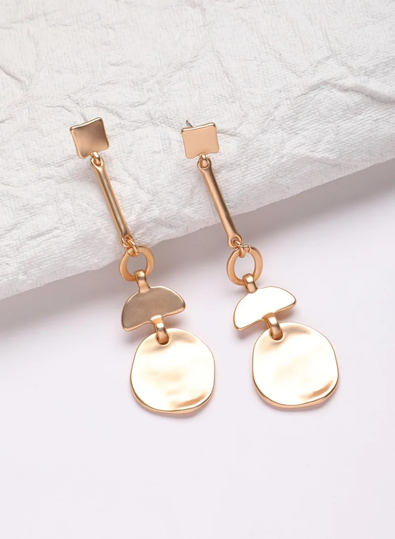 SOHI Dented Relic Artificial Drop Earring Jewellery