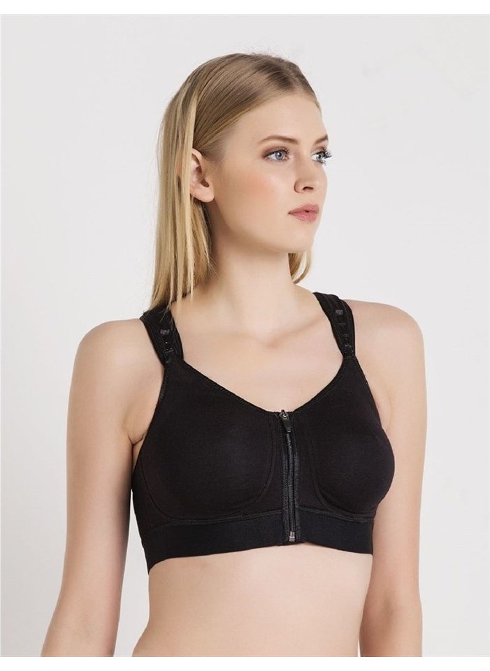 Magic Form 5722 Front Zippered Prosthesis Bra - Black  - Image 1