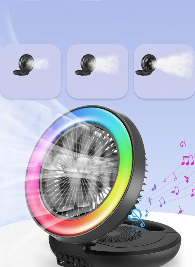 singe Mini fan wireless bluetooth speaker with USB port and mini pocket - Image 5