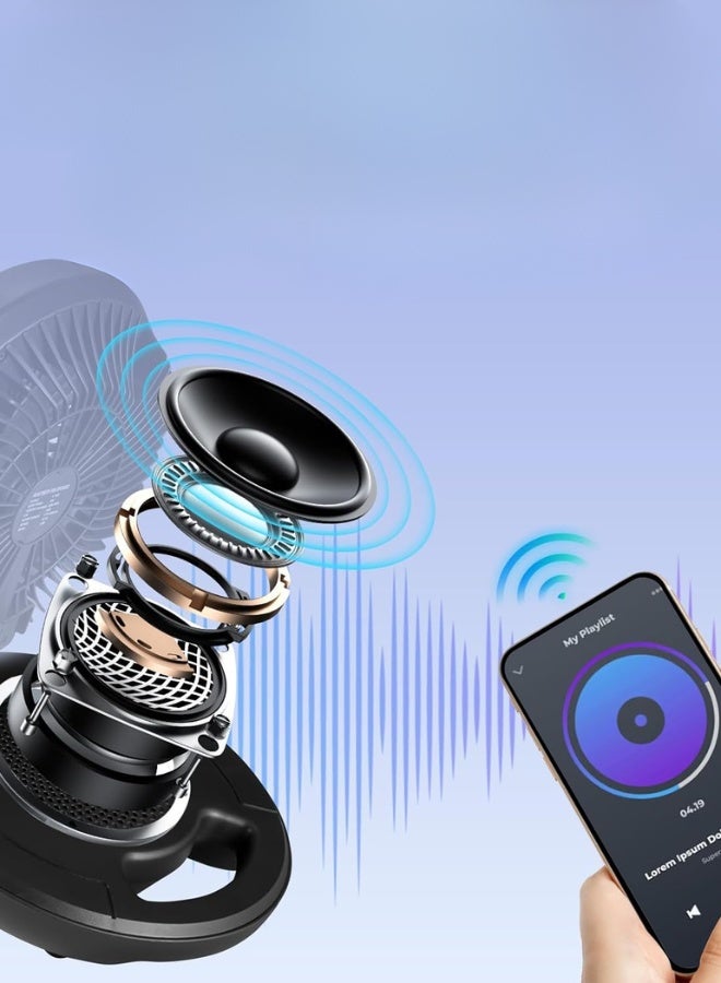 singe Mini fan wireless bluetooth speaker with USB port and mini pocket - Image 4