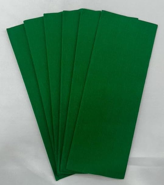 ProKart Flower Making Duplex Wrinkled Stretchable Crepe Paper for DIY Flower Making and Wrapping (Pack of 6 Sheets) (Green) - Image 1