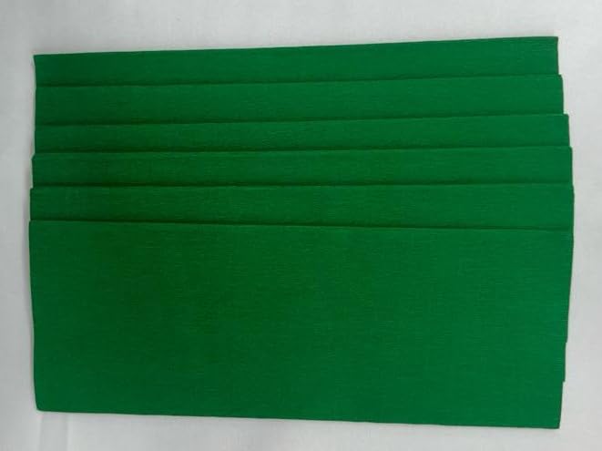ProKart Flower Making Duplex Wrinkled Stretchable Crepe Paper for DIY Flower Making and Wrapping (Pack of 6 Sheets) (Green) - Image 2