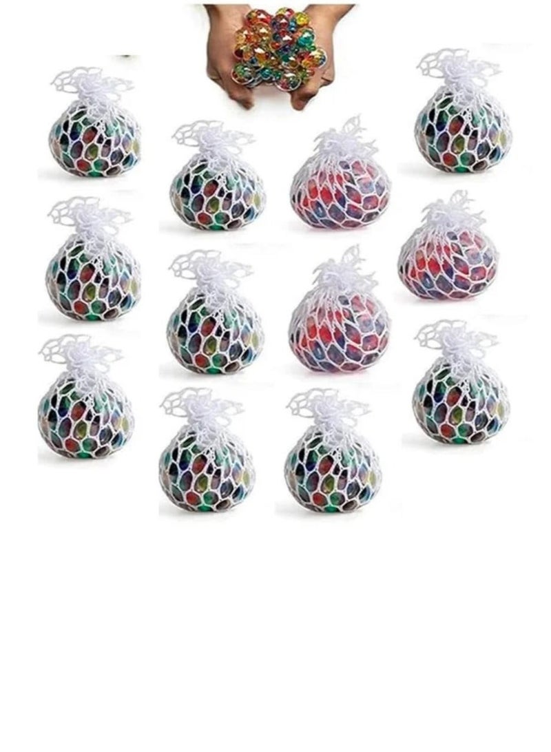 REZZOSS 12-Pack DNA Bead Stress Ball Fidget Toy for Kids & Adults – Colorful Mesh Squishy Squeeze Ball Set | Premium Sensory Toy for Anxiety Relief, Calm & Focus | Best Birthday Goodie Bag Fillers, Classroom Prizes, Eid & Christmas Gift for Toddlers - Image 3